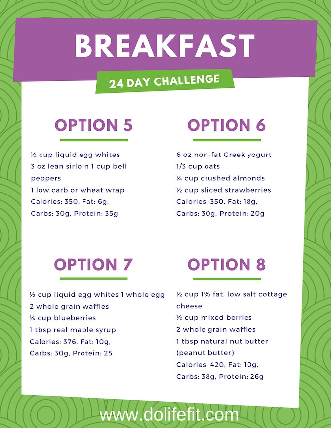 Breakfast Ideas - Do Life Fit With Elaina - 24 Day Challenge - A New Day A Better You